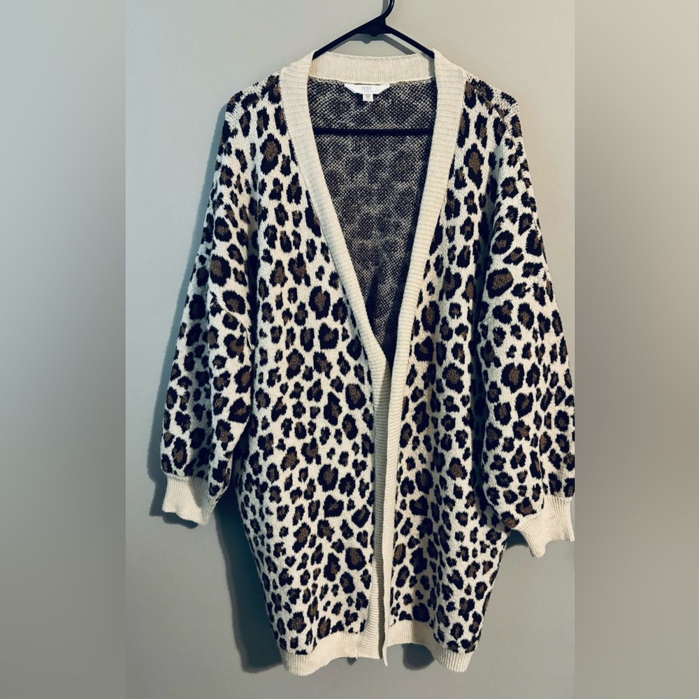 Cheetah Print Cardigan Sweater